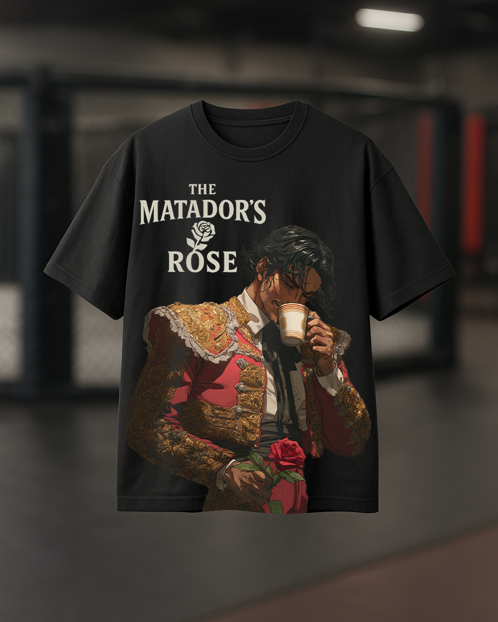 Ilia Topuria Tribute-  "The Matador’s Rose" Men's Oversize Tshirt