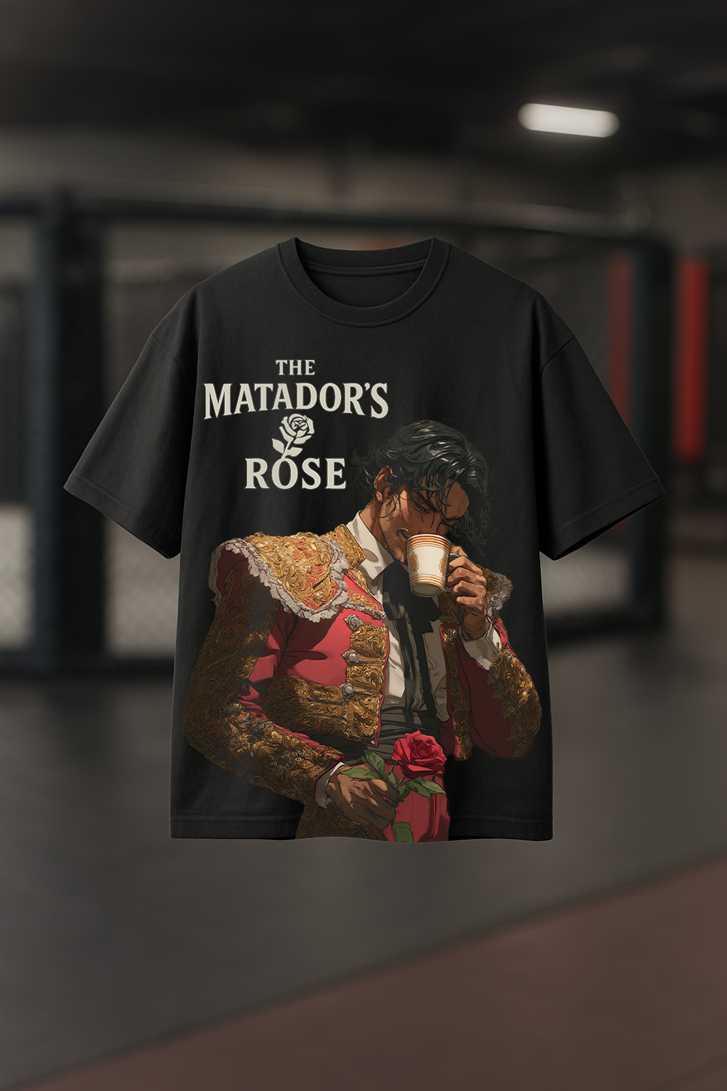 Ilia Topuria Tribute-  "The Matador’s Rose" Men's Oversize Tshirt