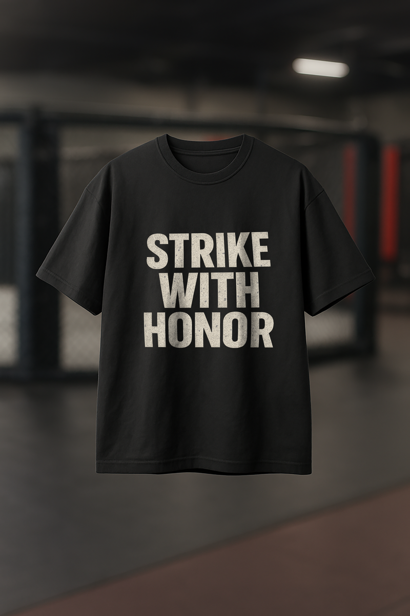 Karate Strike With Honor - Mens Black Tee