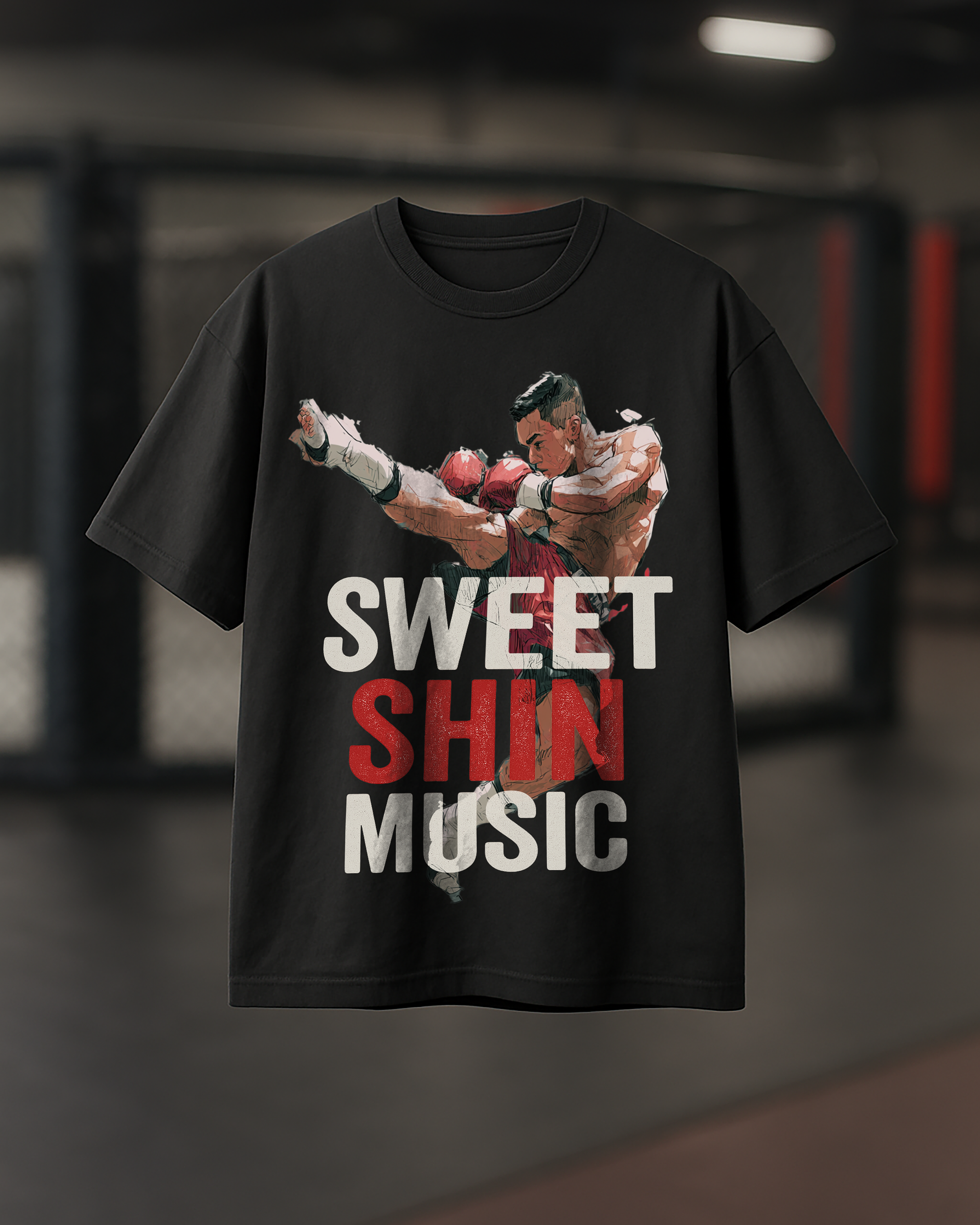 Kickboxer "Sweet  Shin Music" - Men's Oversize T-Shirt