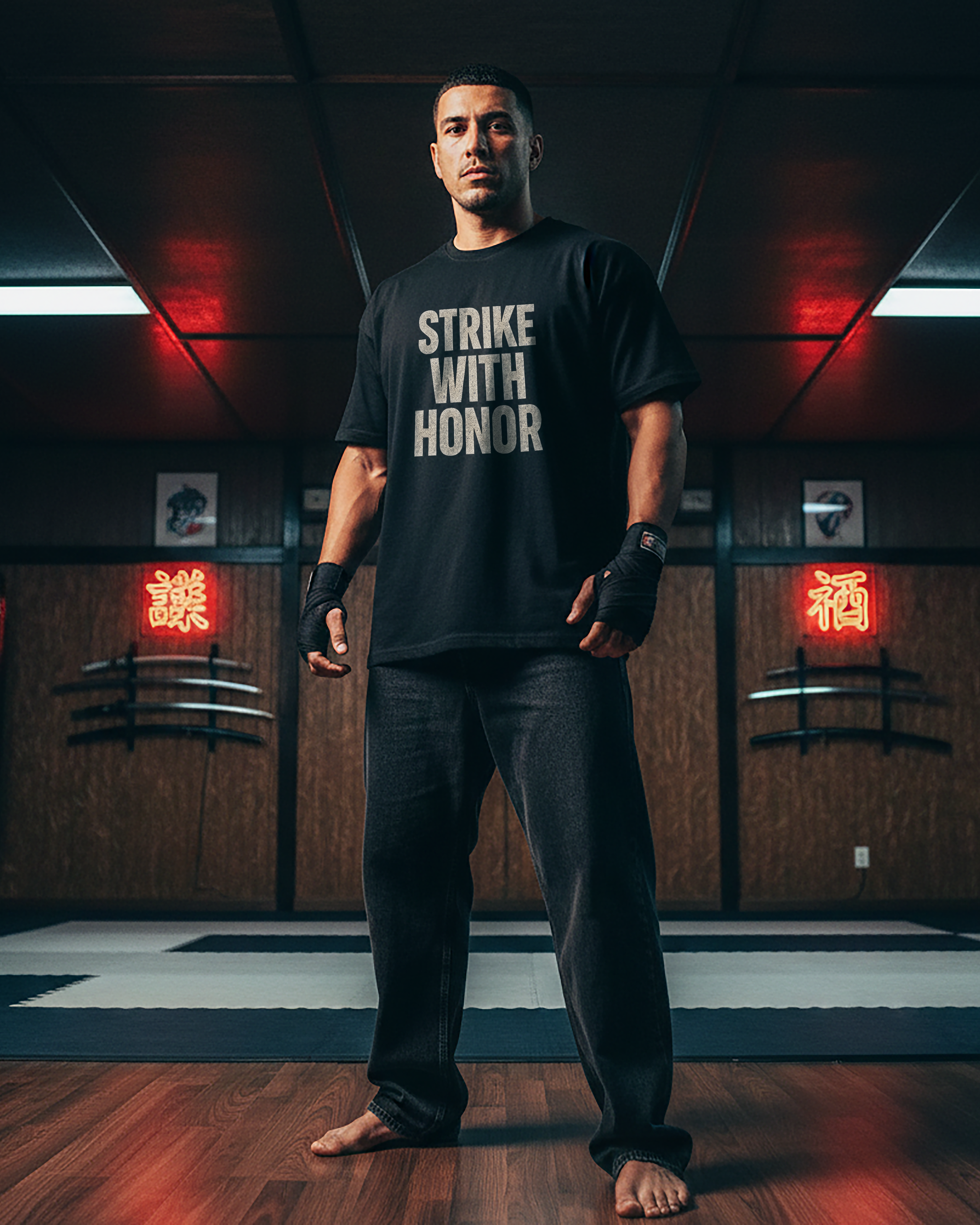 Karate "Strike With Honor" - Men's Black Tee