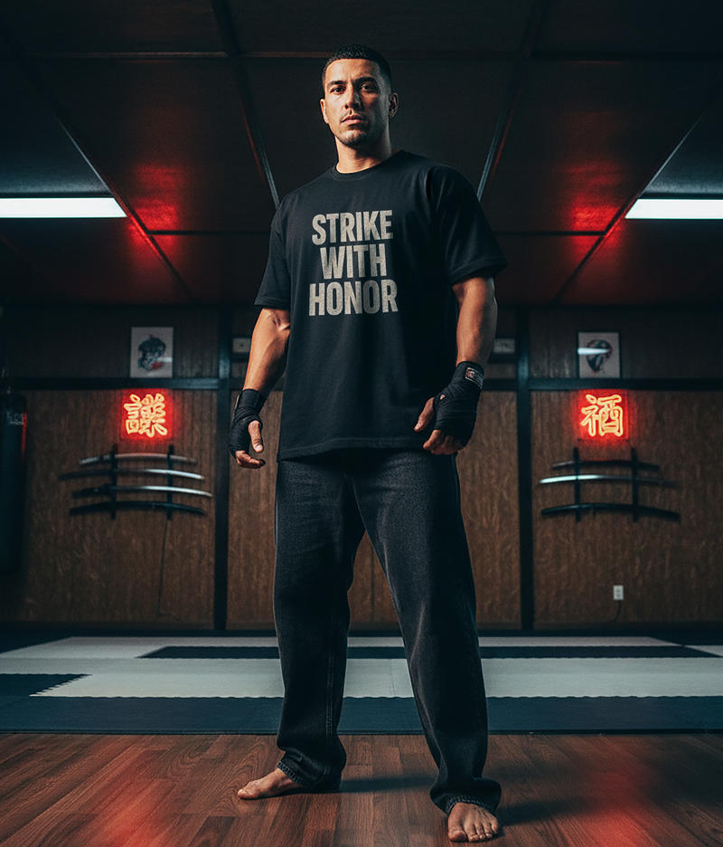 Karate "Strike With Honor" - Men's Black Tee