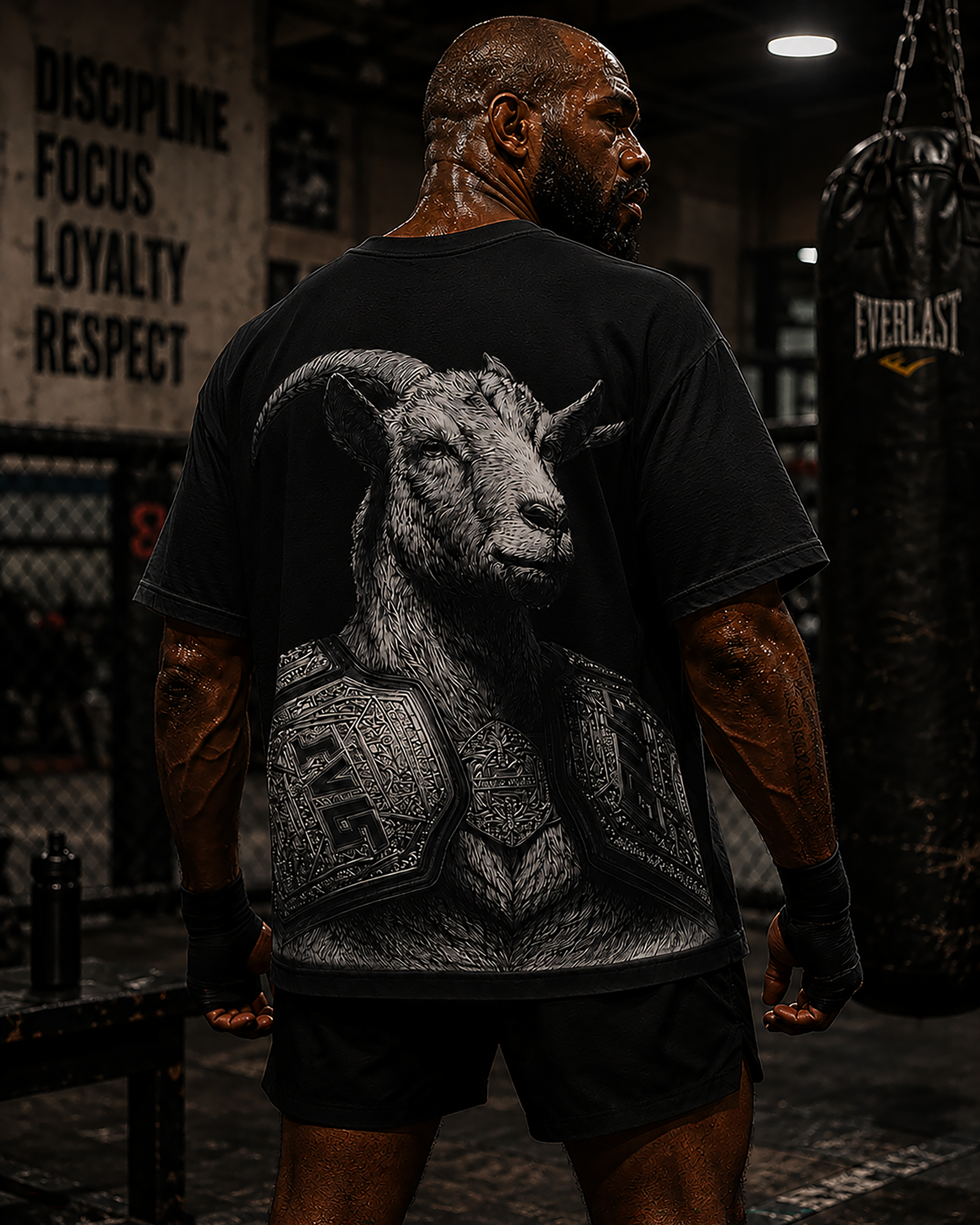 Jon Jones "GOAT"  Philippians 4:13 Tee - Men's Black T-shirt