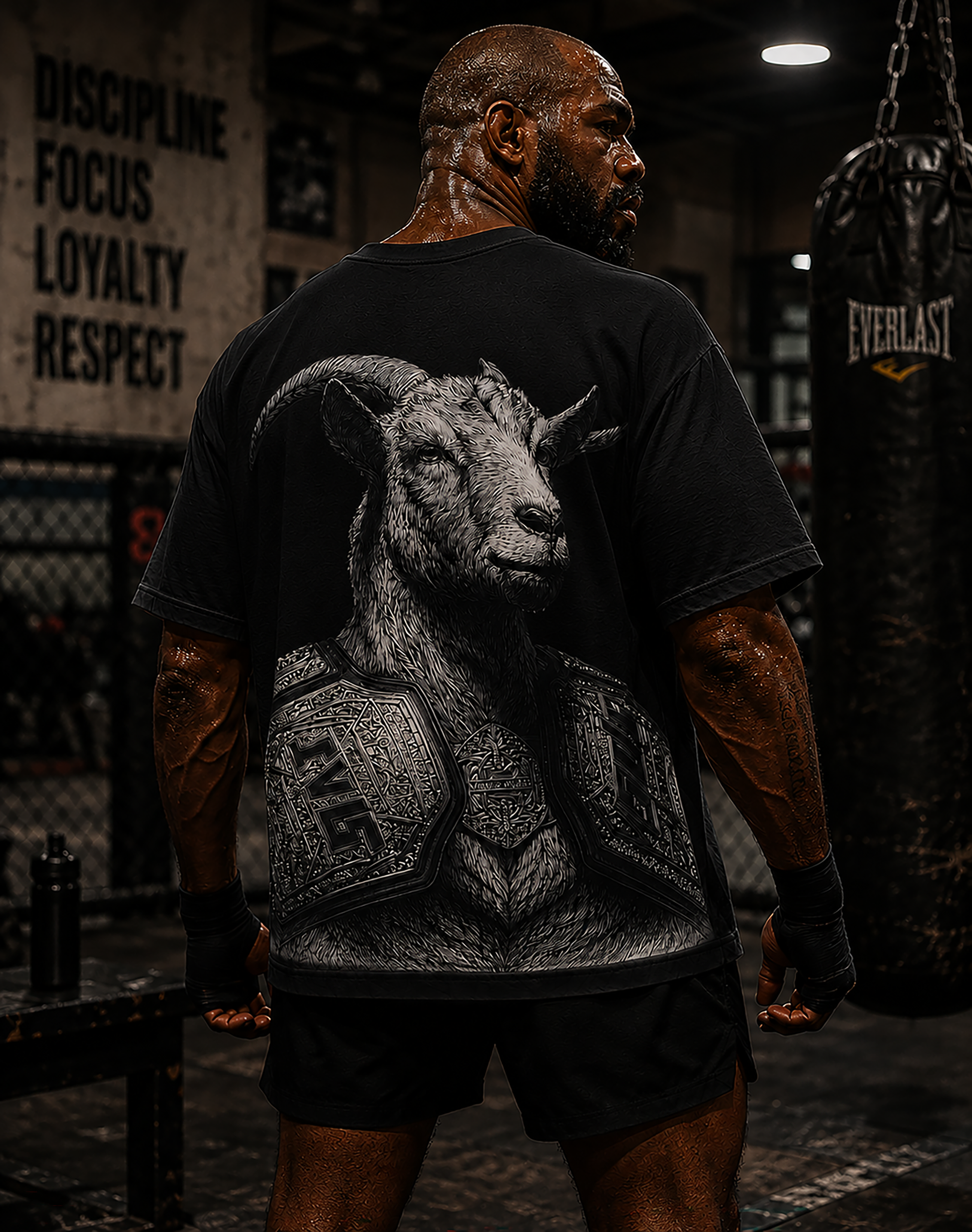 Jon Jones "GOAT"  Philippians 4:13 Tee - Men's Black T-shirt