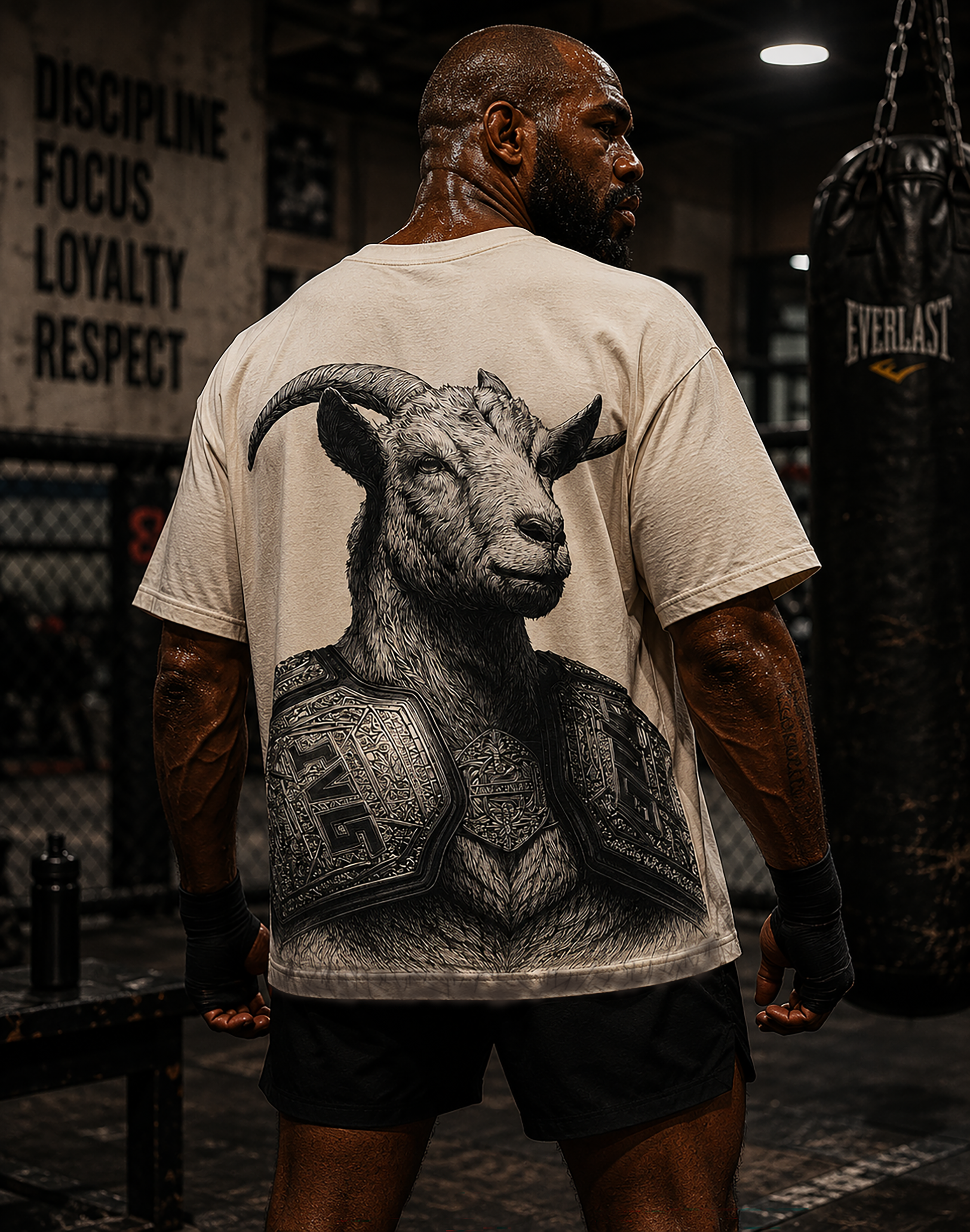 Jon Jones "GOAT"  Philippians 4:13 Tee - Men's White T-shirt