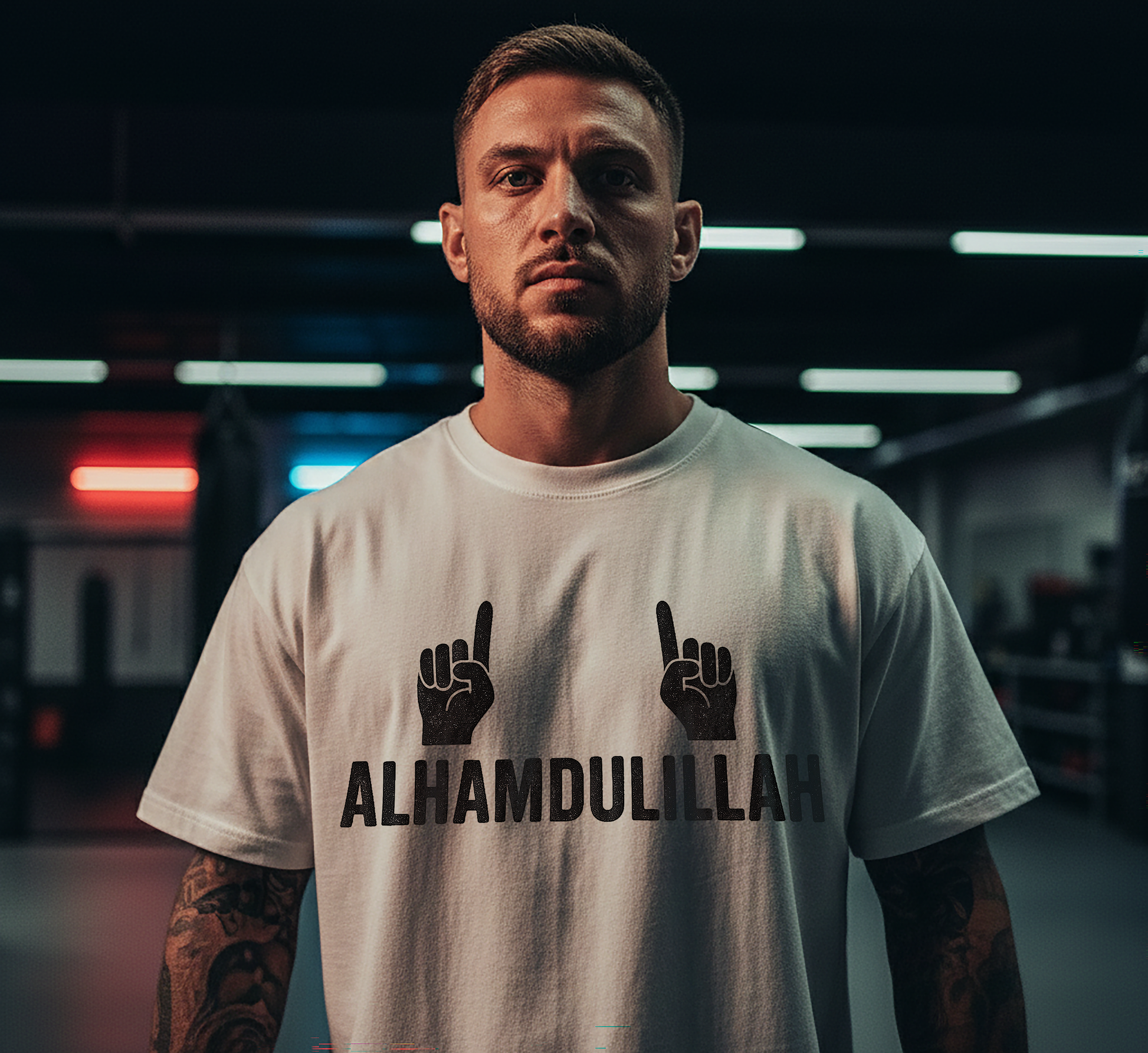Alhamdullilah Dagestani Tribute - Mens White Tee