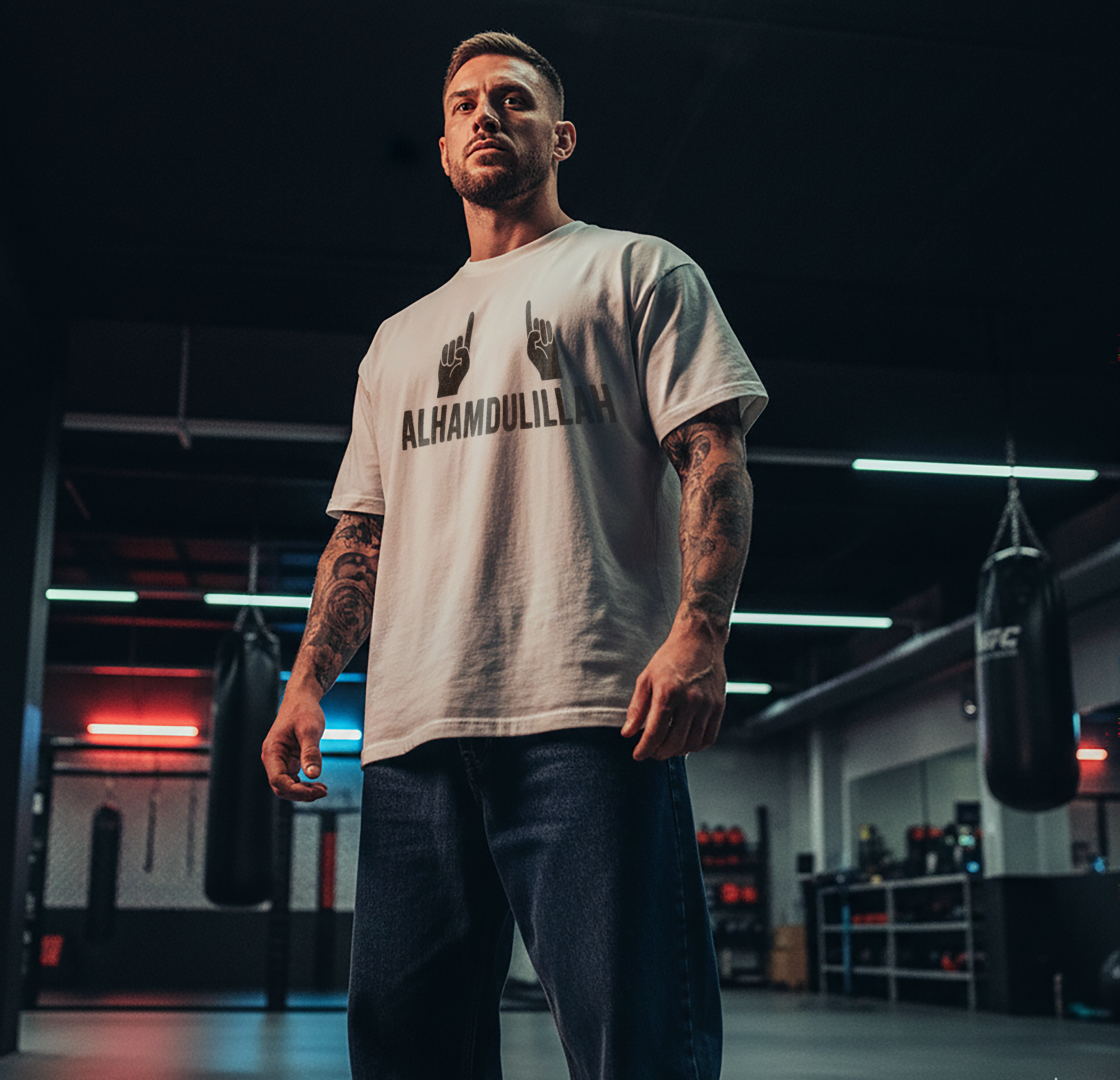 Alhamdullilah Dagestani Tribute - Mens White Tee