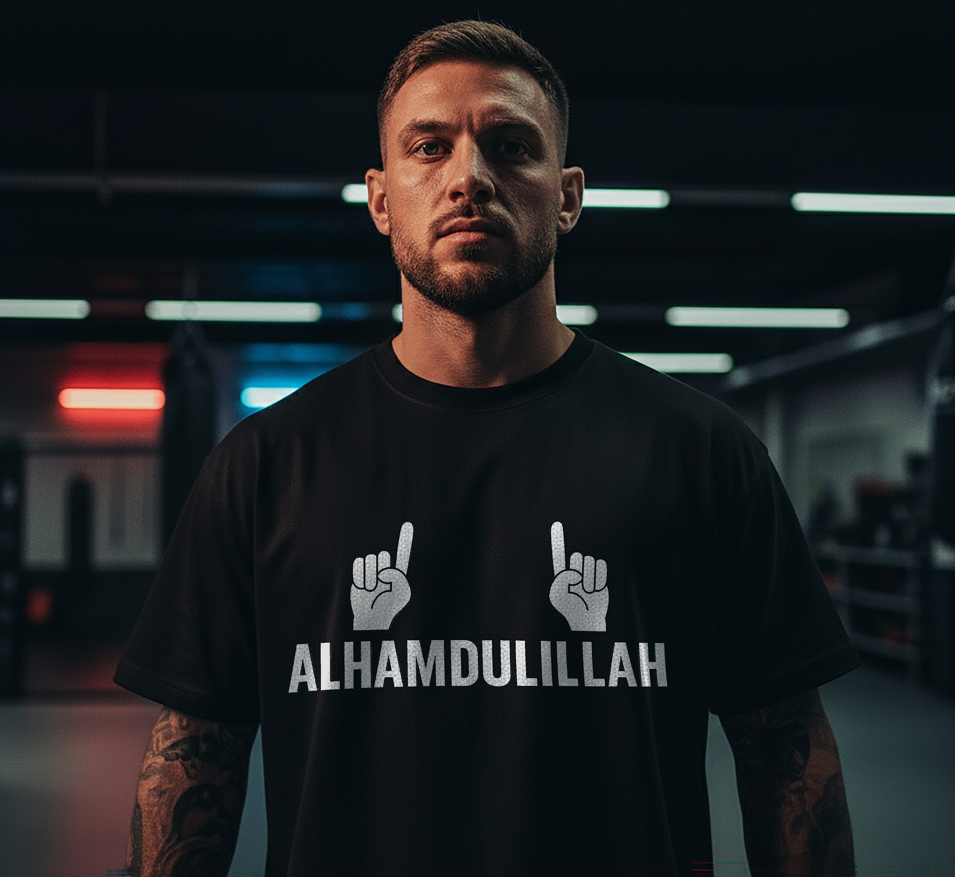 Alhamdullilah Dagestani Tribute - Mens Black Tee