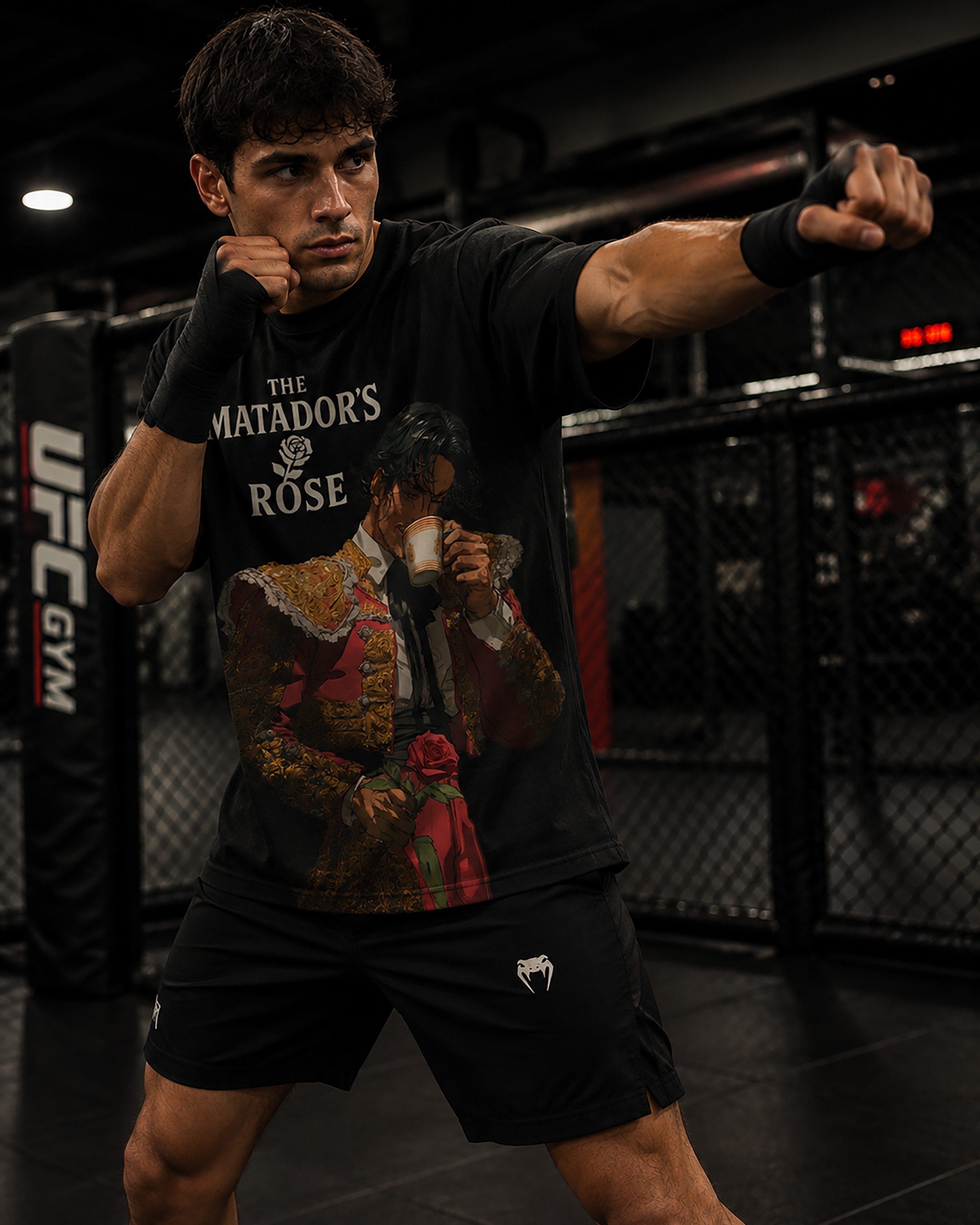 Ilia Topuria Tribute-  "The Matador’s Rose" Men's Oversize Tshirt
