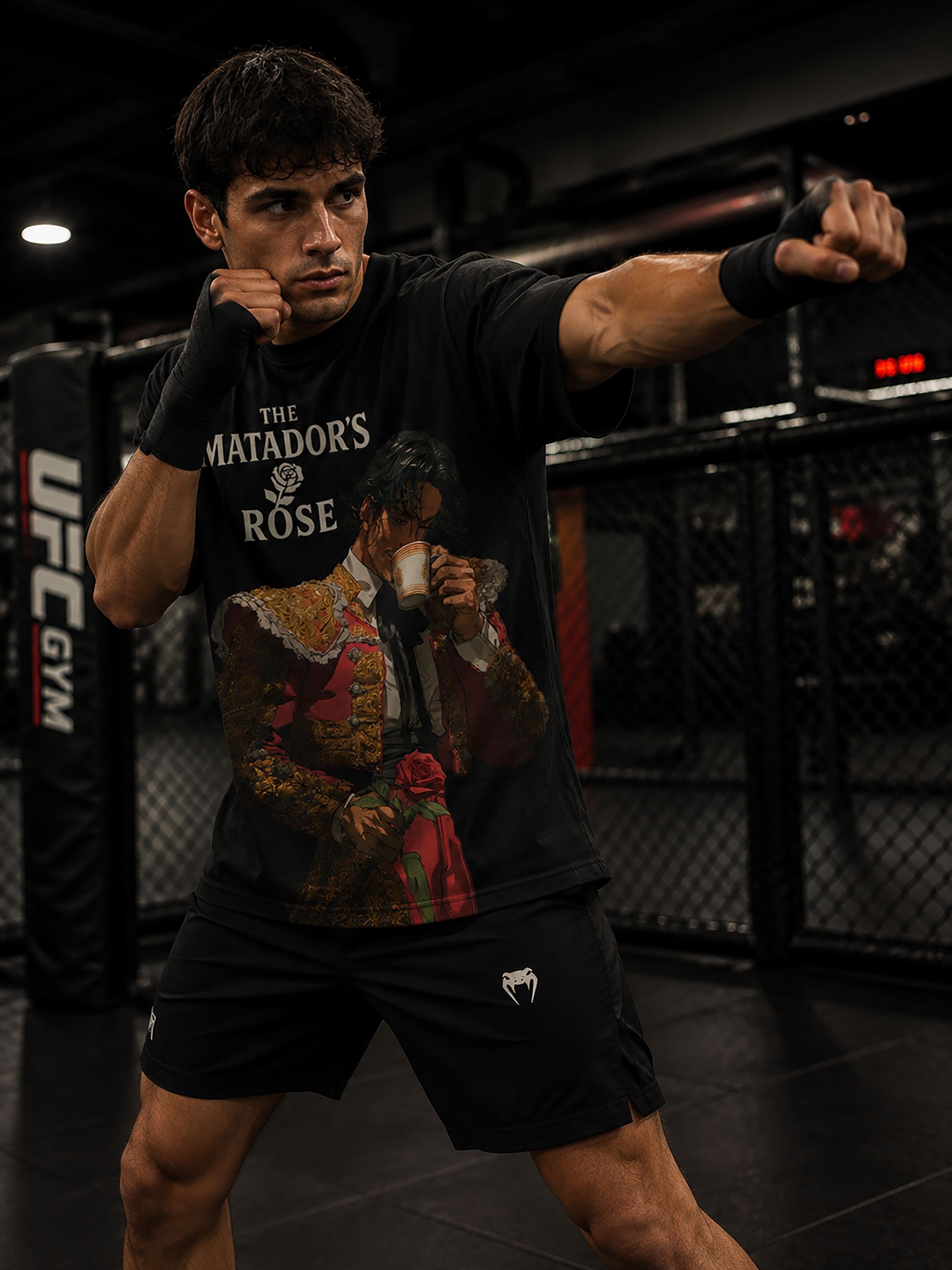 Ilia Topuria Tribute-  "The Matador’s Rose" Men's Oversize Tshirt