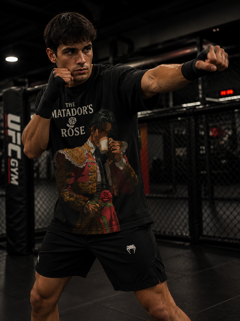 Ilia Topuria Tribute-  "The Matador’s Rose" Men's Oversize Tshirt