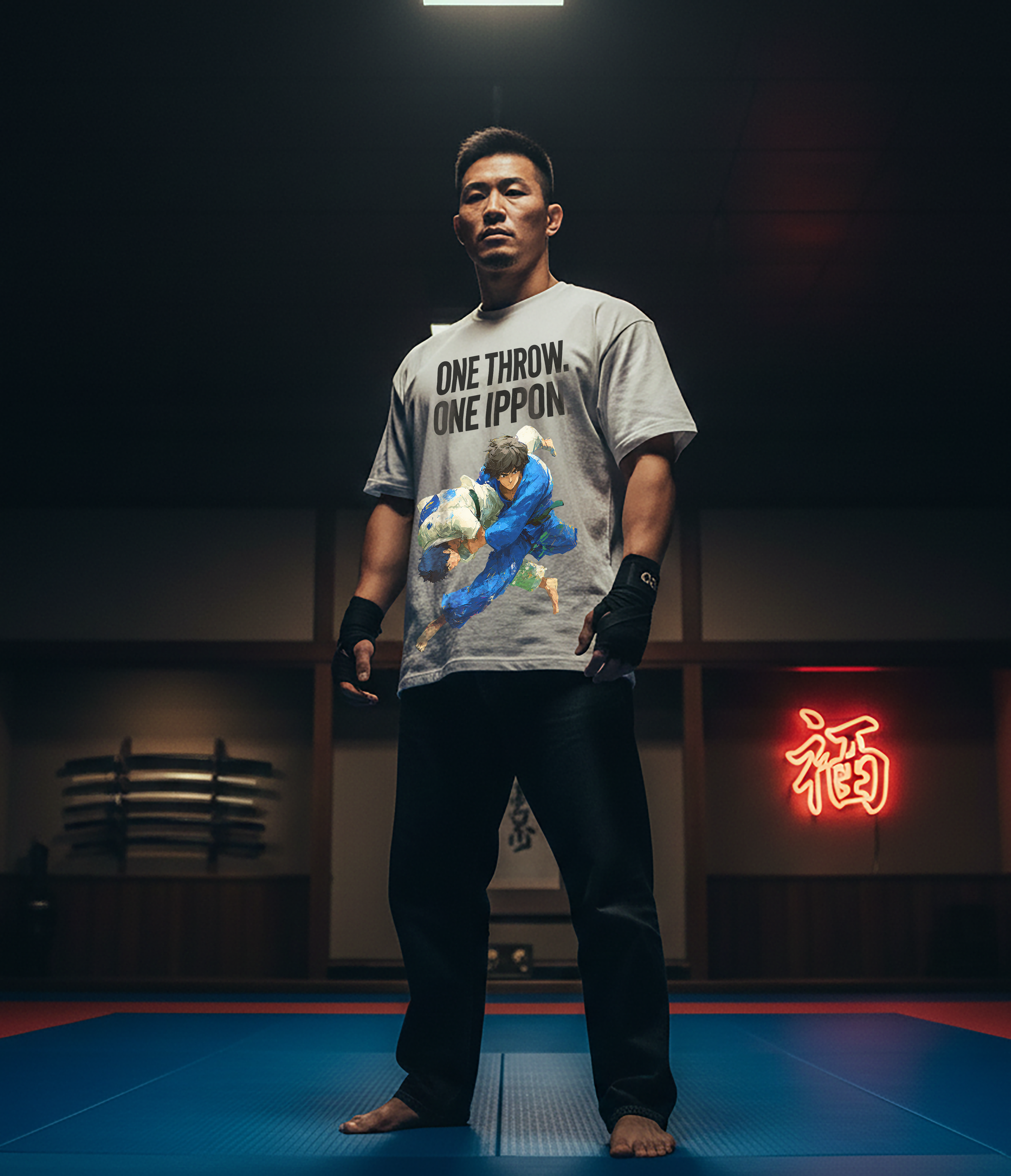 Judo One Throw, One Ippon - Mens White Tee
