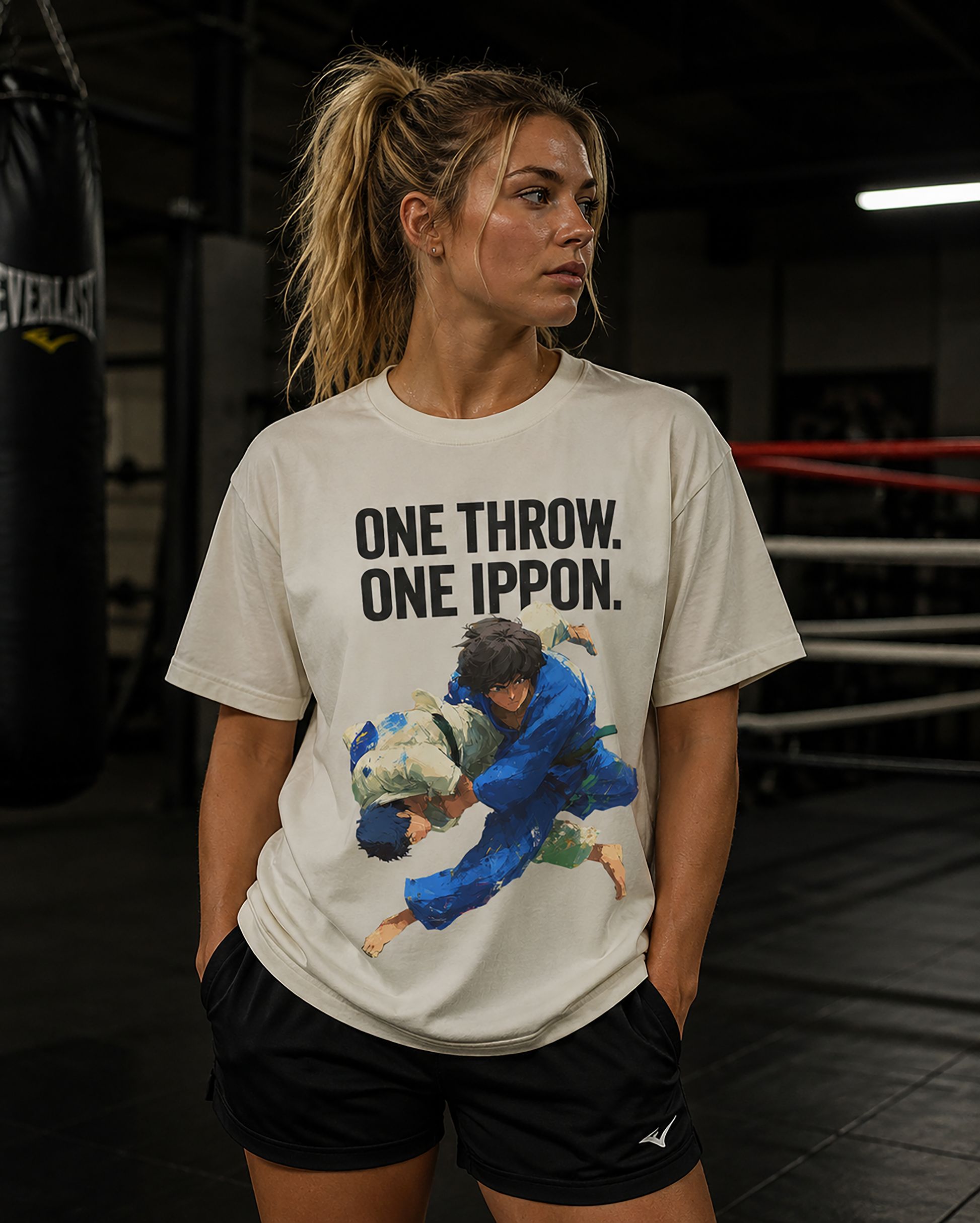 Judo "One Throw, One Ippon" - Women's White Tee