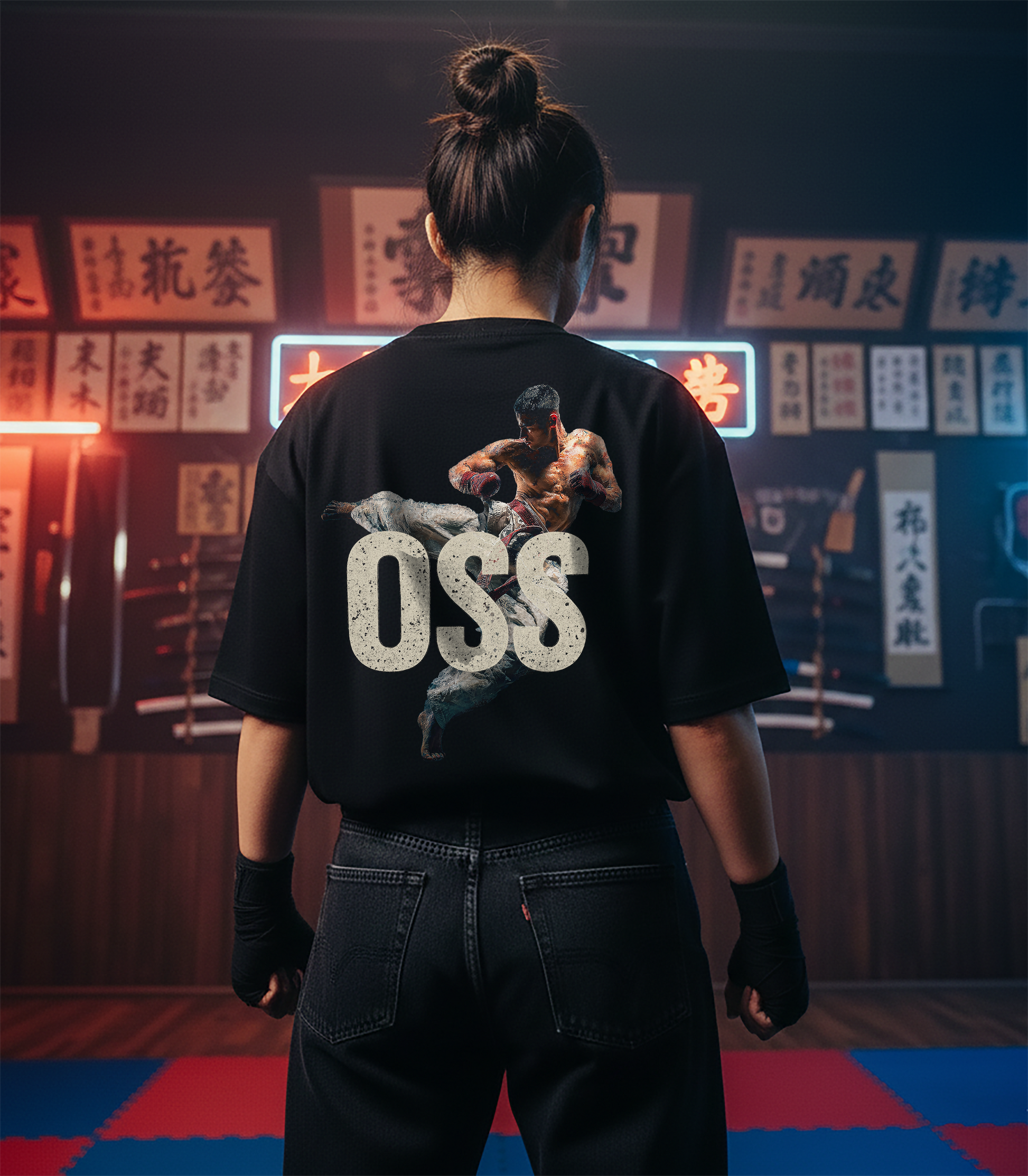 Karate Strike With Honor - Womens Black Tee