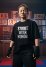 Karate Strike With Honor - Womens Black Tee
