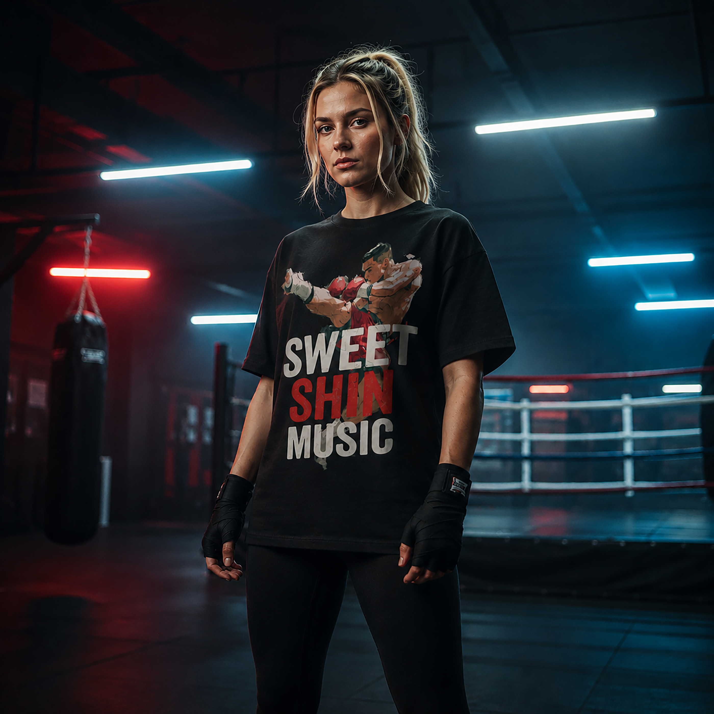 Kickboxer "Sweet  Shin Music" - Women's Oversize T-Shirt