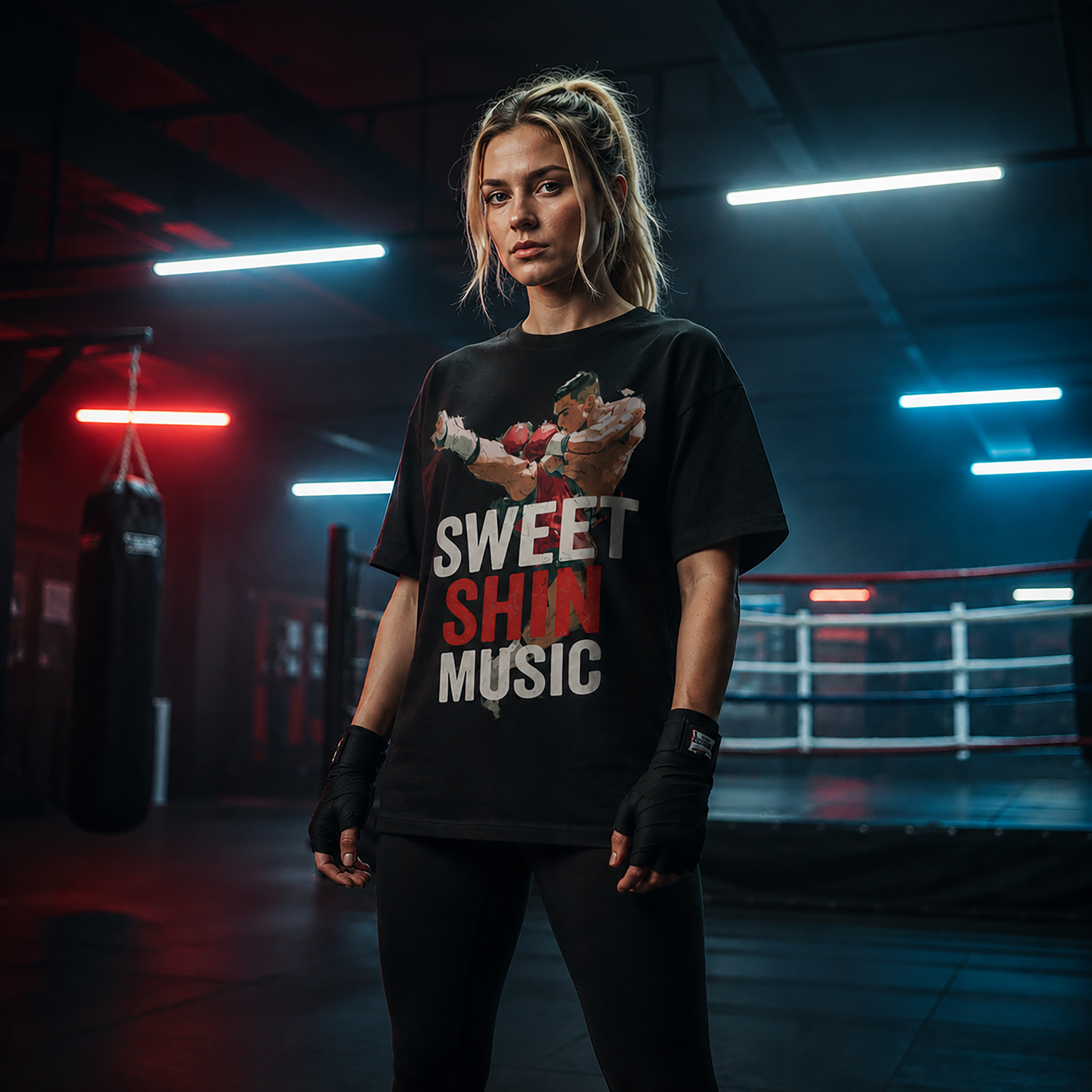 Kickboxer "Sweet  Shin Music" - Women's Oversize T-Shirt