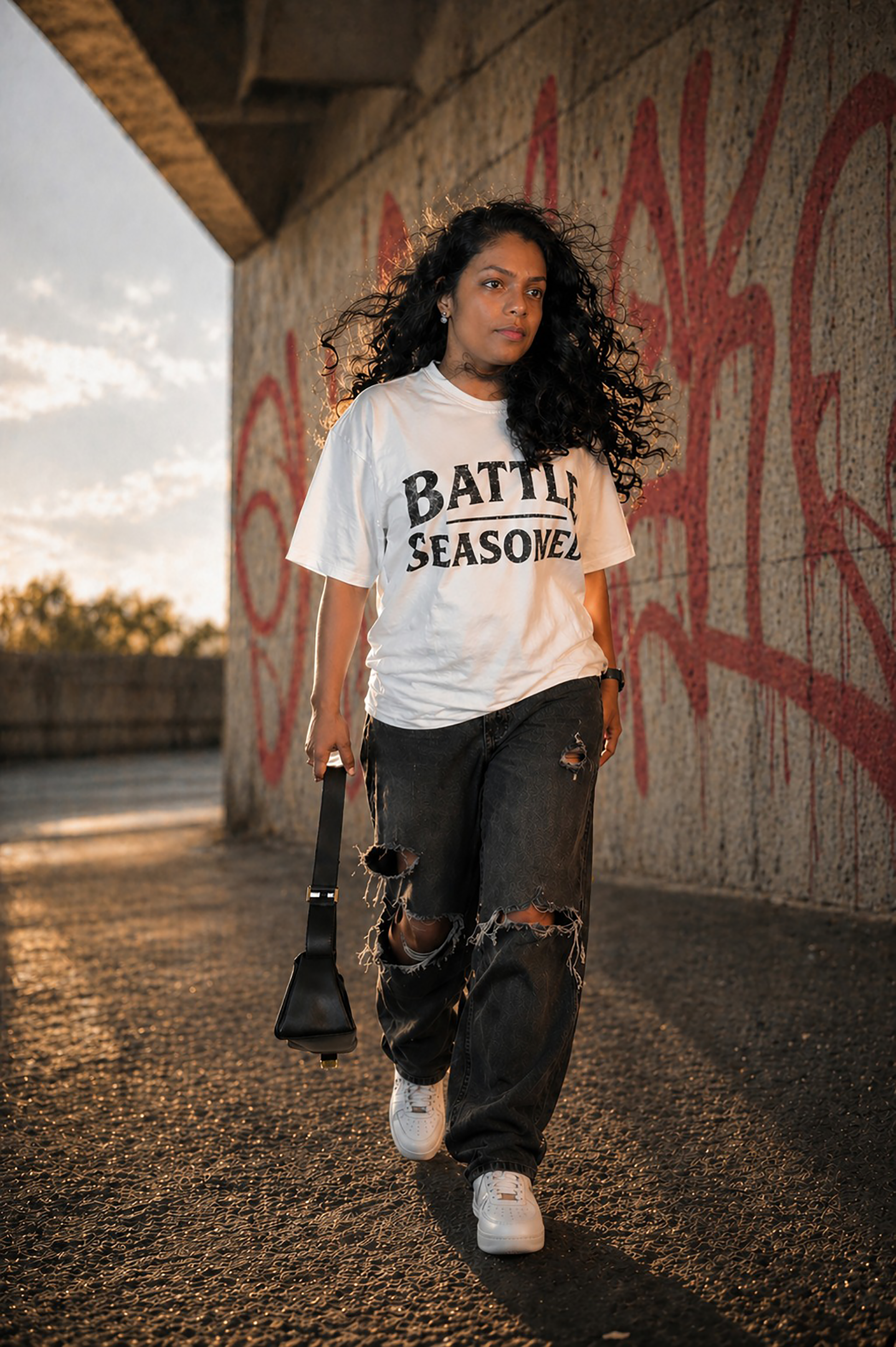 Sensei "Battle Seasoned" - Women's White Tee